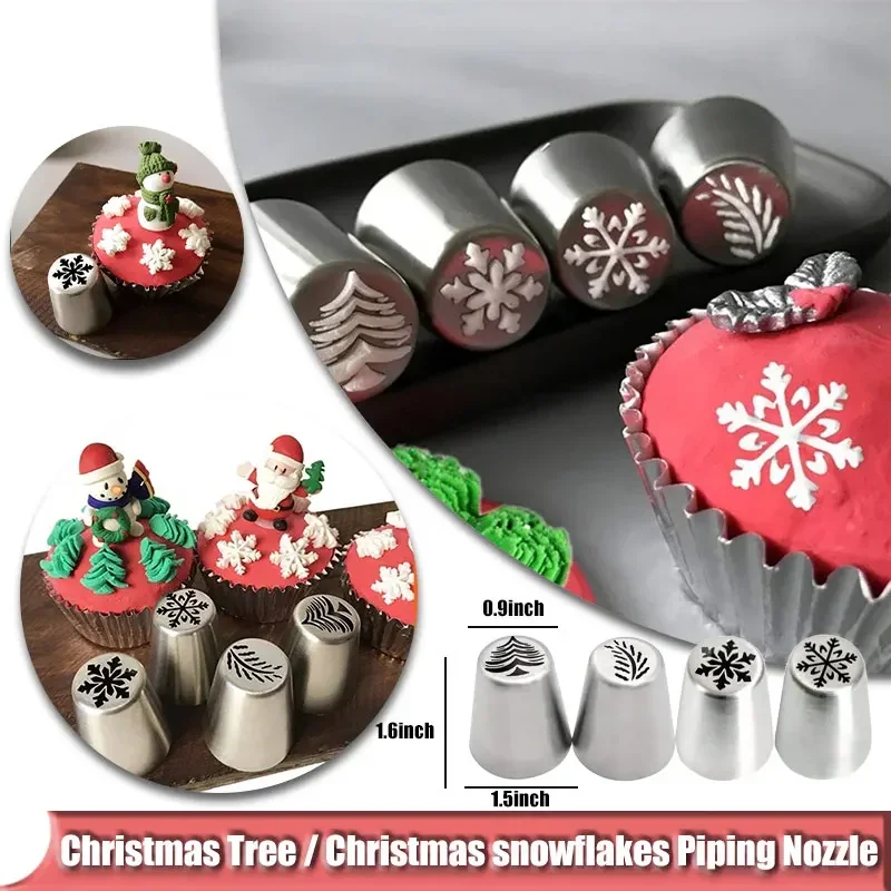 

Christmas Cake cream Piping Nozzle Cake Decoration Cream Tips DIY Cake Bakeware Tool Christmas Cupcake Decoration Pastry Nozzles