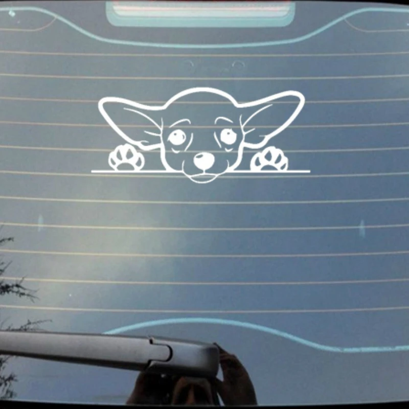 Lykx adesivo fofo de cachorro chihuahua, acessórios externos, decalques de vinil para caminhões, vans, suv, janelas, paredes, copos, laptops