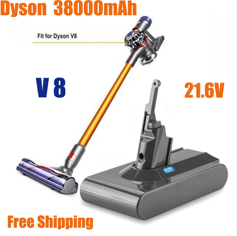 

Новый пылесос Dyson V8 21,6 в 38000 мАч, сменный аккумулятор, без шнура, ручной пылесос Dyson V8 18650