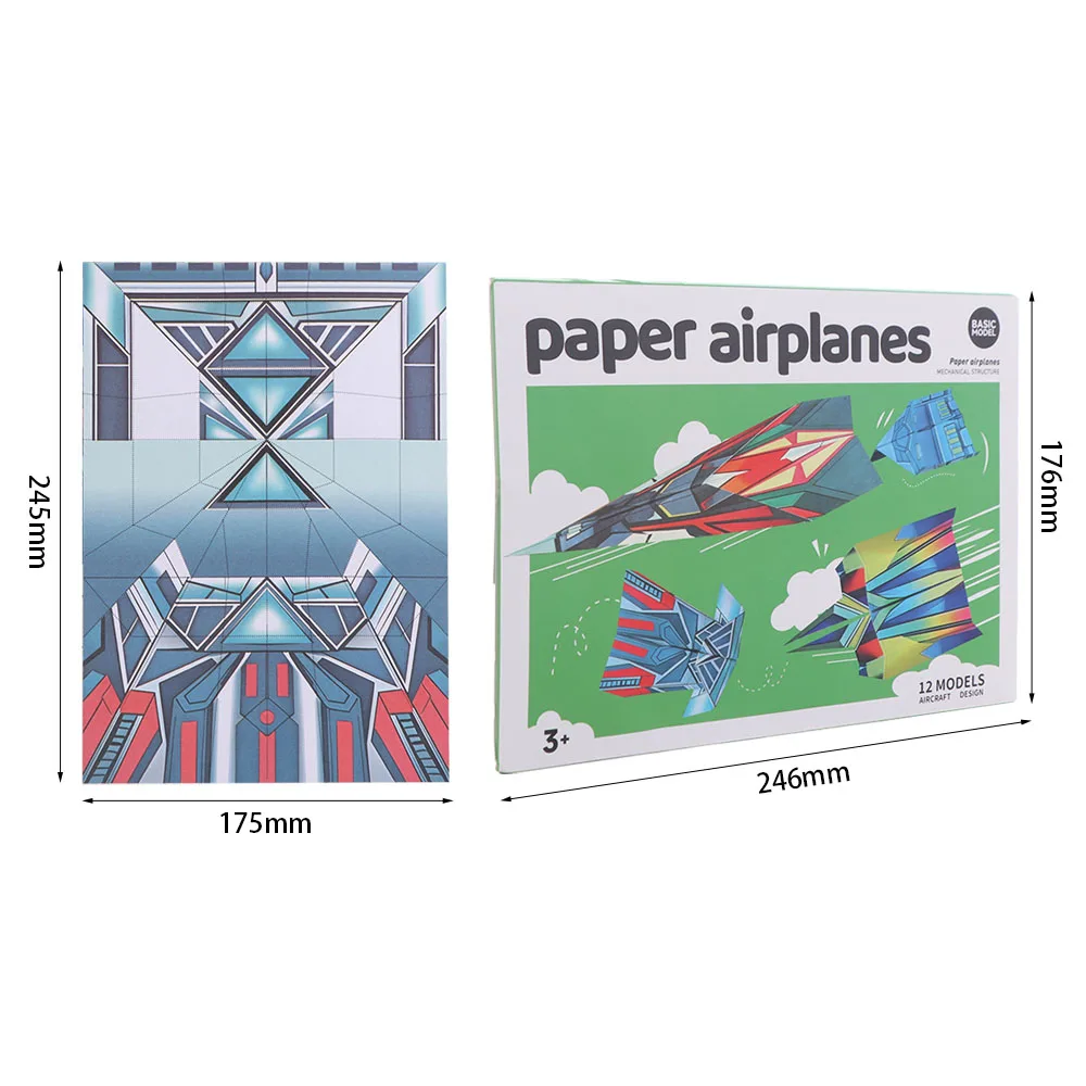Papieren handgemaakt vliegtuig Origami Montessori opvouwbaar vliegtuig Origami Set 3D Art Learning Veelzijdige papieren vliegtuigen