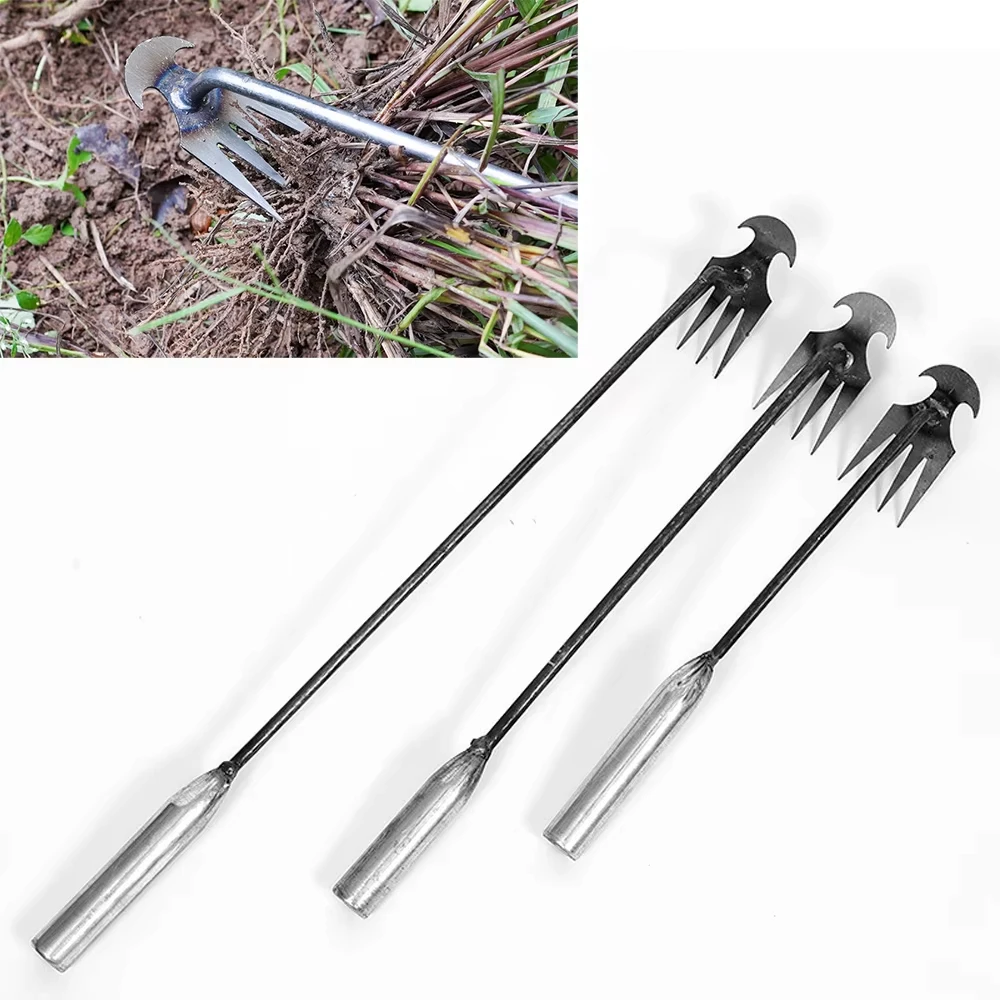 

4 Teeths - Multifunctional Hand Weeder for Garden - Durable & Portable Garden Weeding Tool for Vegetable Gardening & Farm Planti