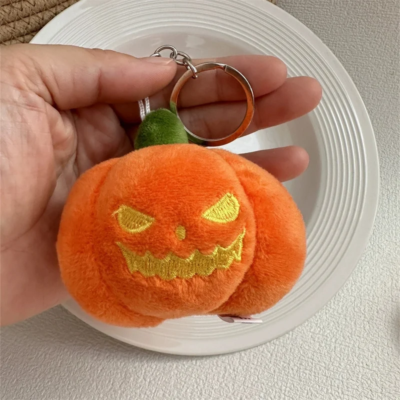 Leuke Cartoon Pompoen Pluche Pop Halloween Leuke Decoratie Cadeau Leuke Zachte Pluche Pompoen Hoofd Sleutelhanger Rugzak Decoratie Par
