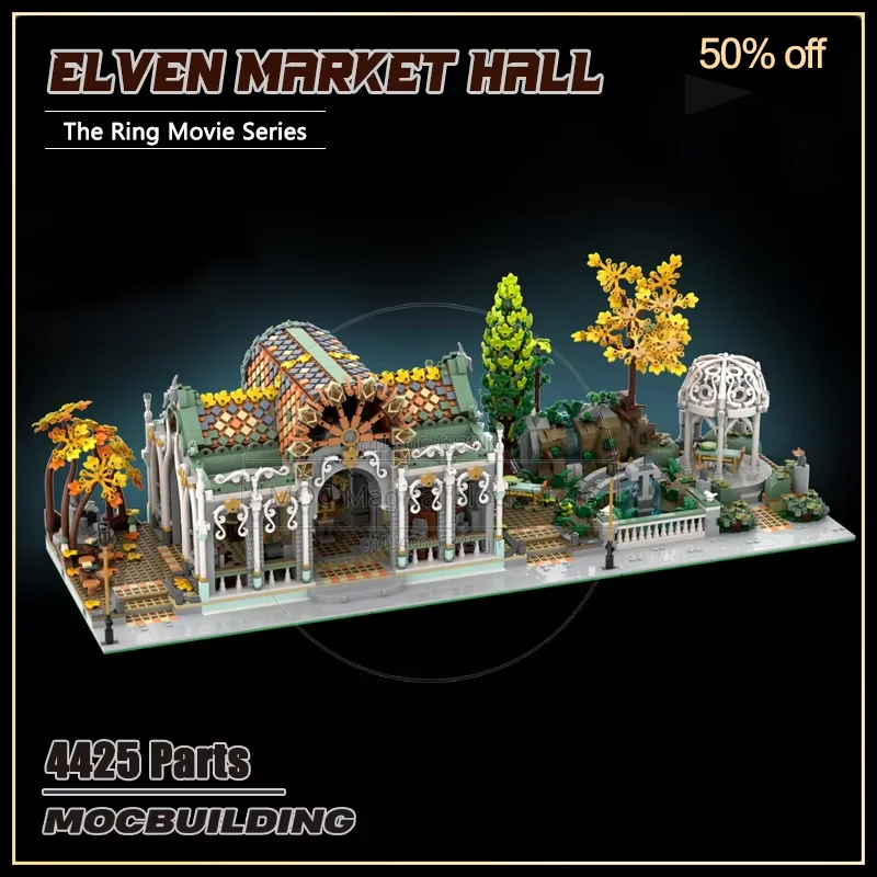 Elven Market Hall MOC Building Blocks10316 Modification Castle Architecture Model Technology Bricks Collection Toys Xmas Gifts