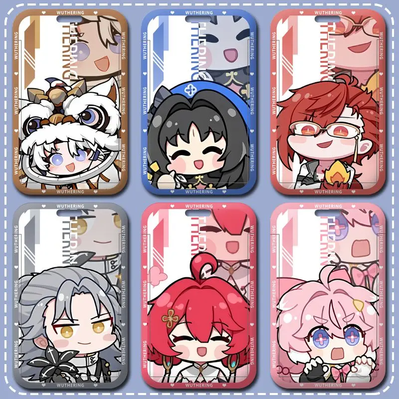 

Anime Wuthering Waves Lovely Cartoon Periphery School Card Meal Card Bus Travel Card Cover KeyChain Pendant
