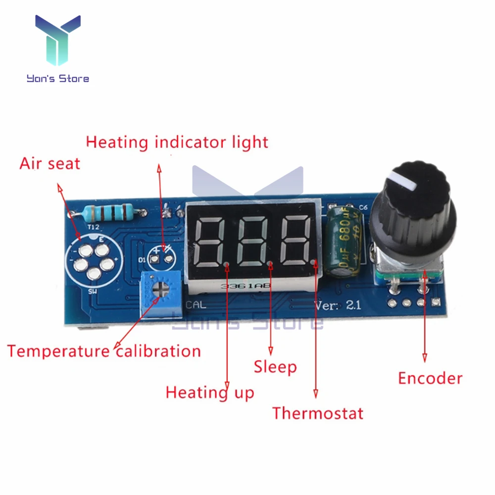 T12-D Digital Display Soldering Iron Station Controller DIY High Power adjustable constant temperature Repair Soldering Station