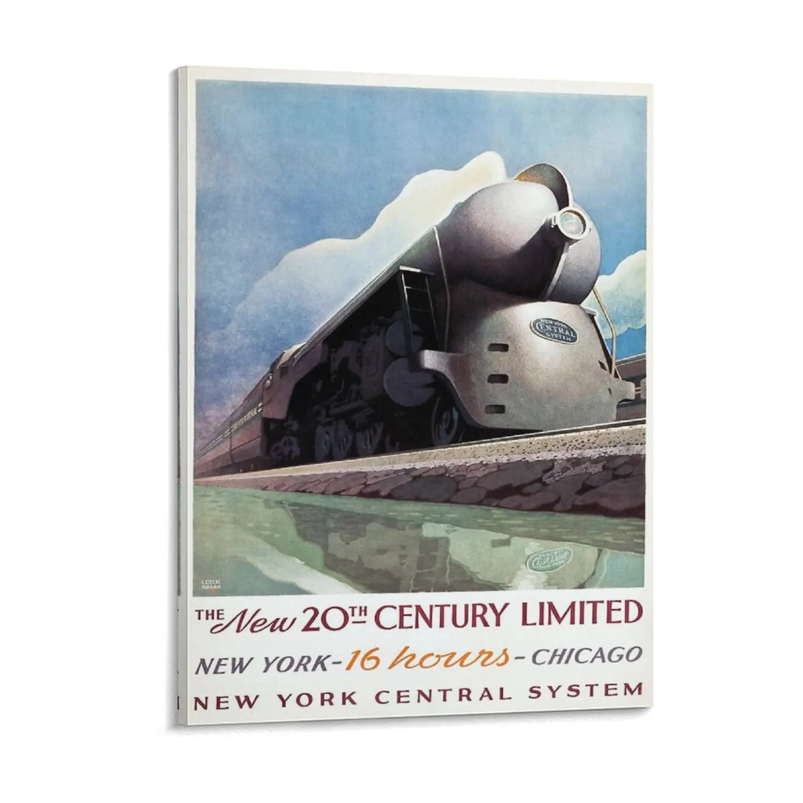 Express Constantinople Trans Europe Express Vintage Train Travel Canvas Painting Garage Club Cave Framed Wall Paintings
