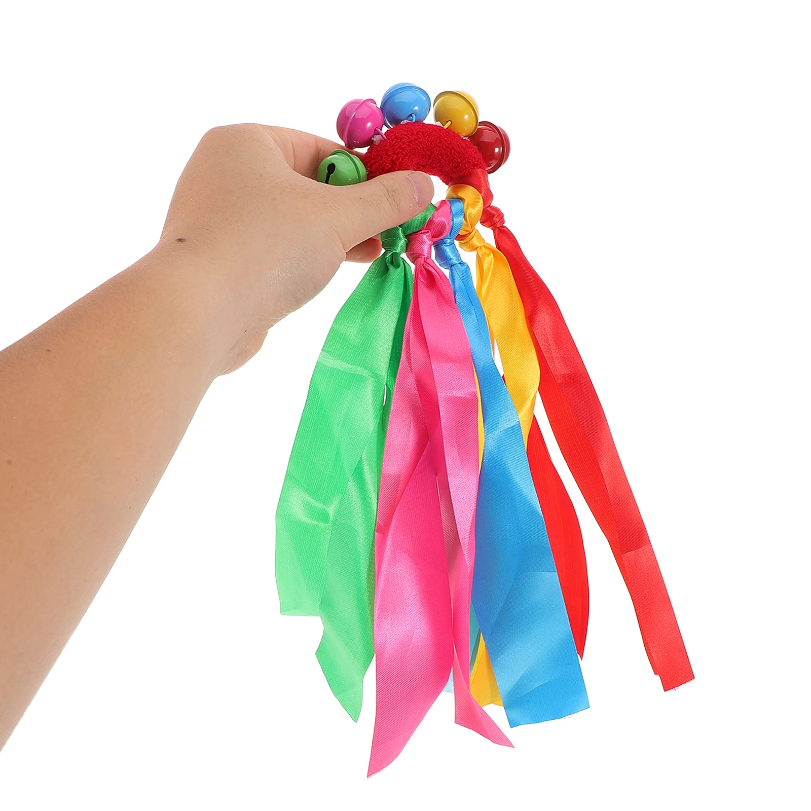 

Rainbow Hand Kite Ring Toddler Dance Ribbon Streamers Multifunctional Elastic Wristband Bright Colors Baby String Sensory Play