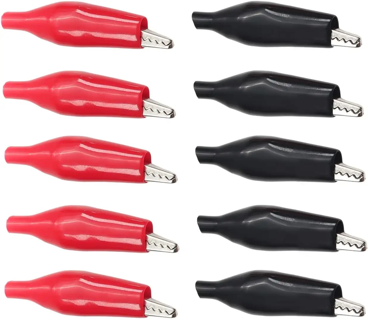 20Pcs 1.4''/28mm 35mm Alligator Clips Black Red Crocodile Electrical Test Clamps Jumper Helper Protective Insulation Cover image 2