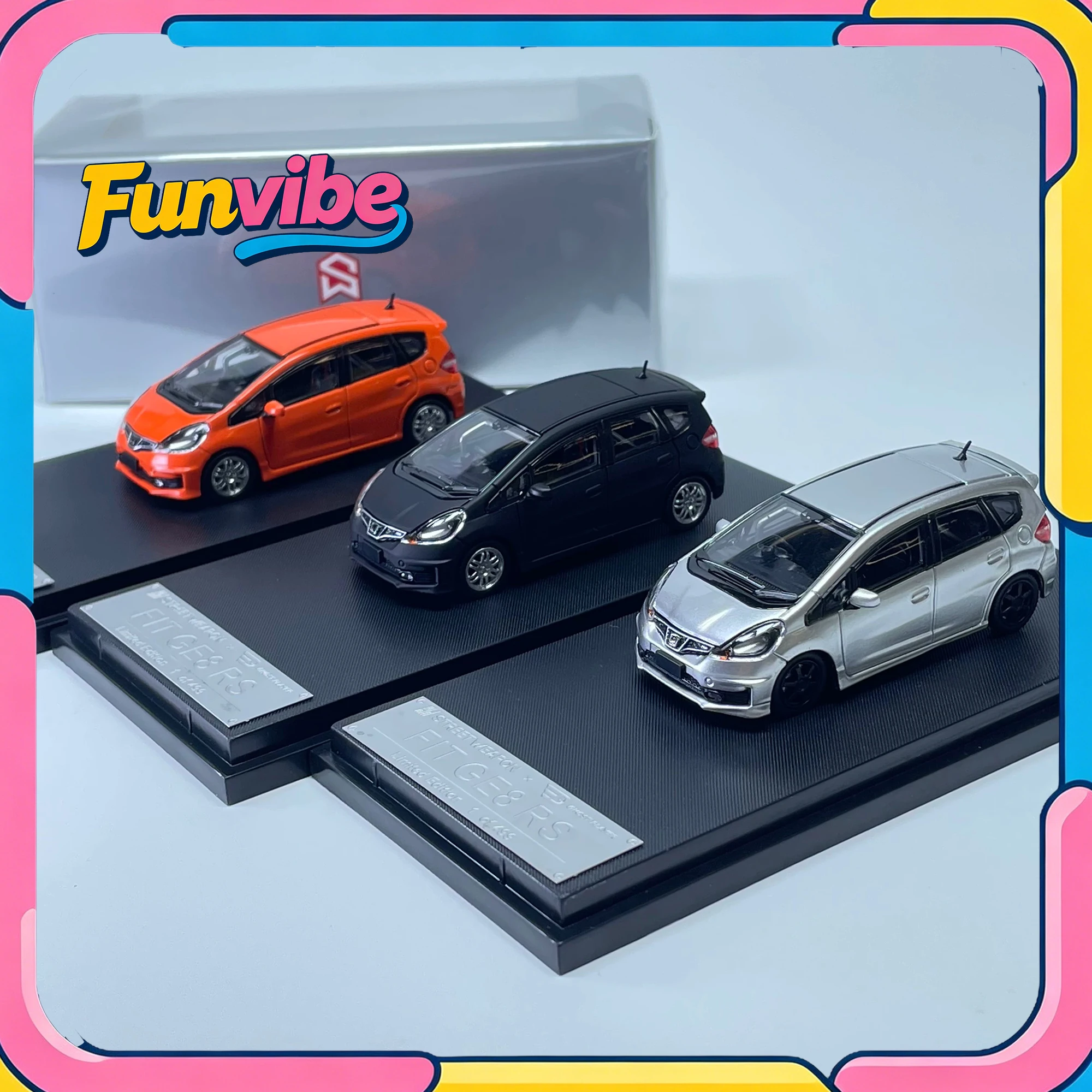

SW 1/64 Honda Fit (Jazz) GE8 RS Second Generation Alloy Diecast Car Model Simulation Collection Cars Room Display Model Boy Gift