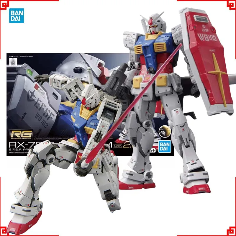 

Bandai Gundam Model Kit RG RX-78-2 2.0 RGU Action Figure Gunpla Building Kit Gundam Collectibles Anime Figures Toys For Boy Gift