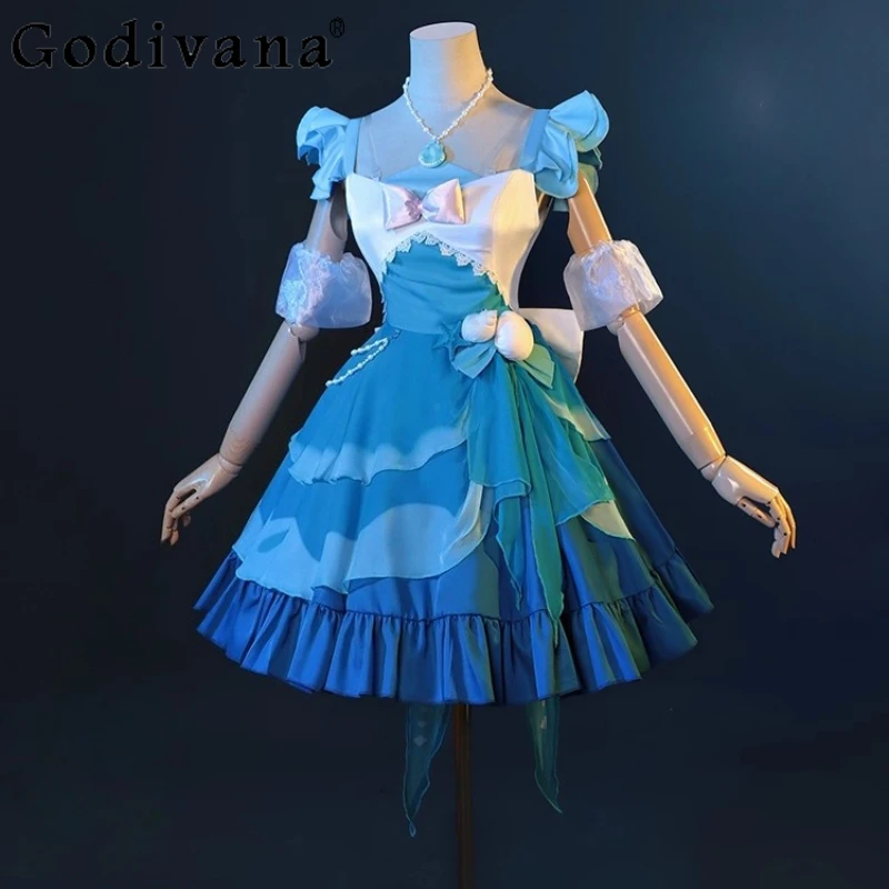 

Girls Party Cosplay Costume Dress Stella Ghost Clown Party Role Play Dress Full Set Women's Summer Halloween Cos Dress