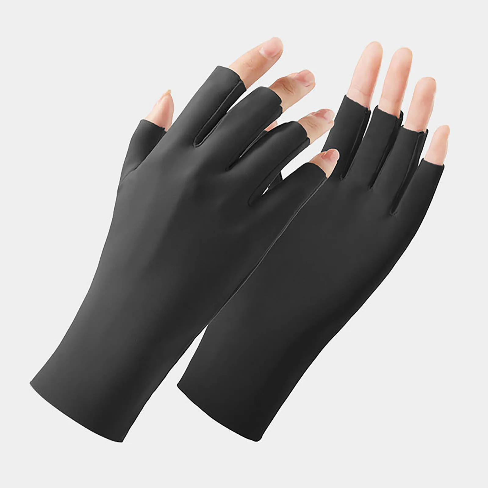 Guantes de protección solar UPF50 +, para lámpara de uñas de Gel, luz UV profesional, medio dedo