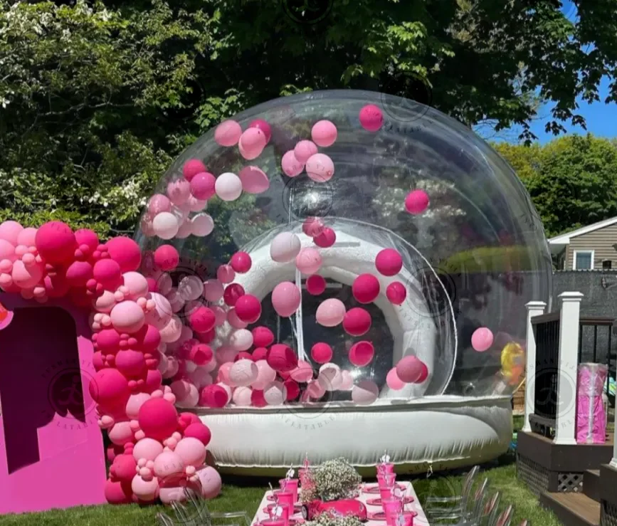 

Kids Party Balloons Fun House Giant Clear Inflatable Crystal Igloo Dome Bubble Tent With Inflated Base
