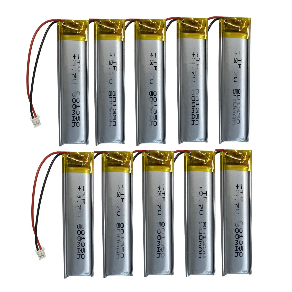 

10 PCS 801350 3.7V 500mAh Rechargeable Polymer Lithium Lipo Battery for GPS DVD Speaker Bluetooth Headset recorder e-book Camera
