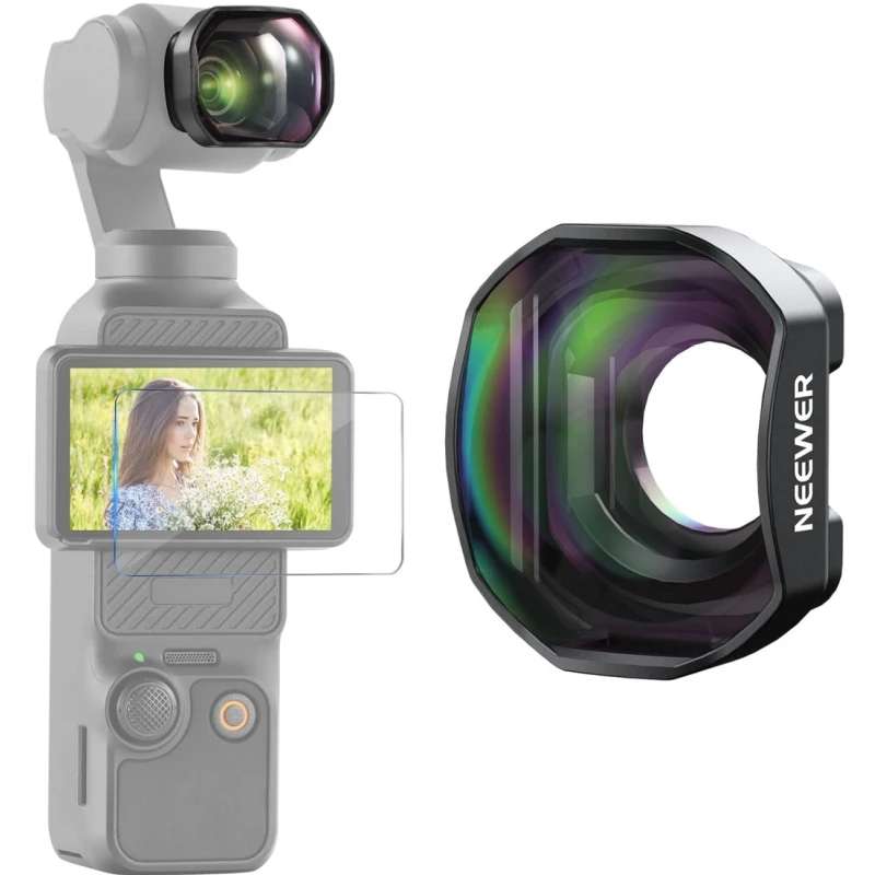 NEEWER Teleconverter Compatibel met DJI Osmo Pocket 3, alleen multicoated HD optisch glas magnetische lensbevestiging
