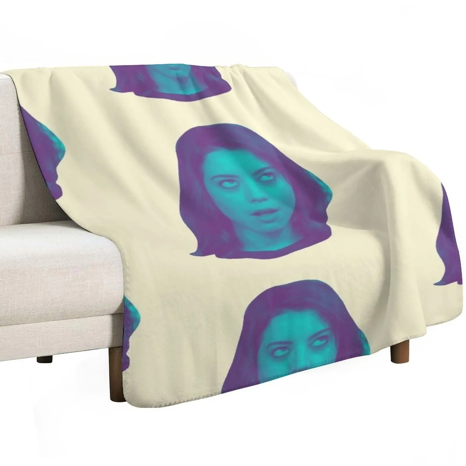 Aubrey Plazas Head Throw Blanket Cozy Home Blanket Gift for Christmas Holiday
