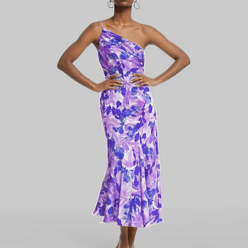 Sexy Printed Halter Maxi Dress Women Summer Bodycon Mermaid Evening Dresses Matching Set