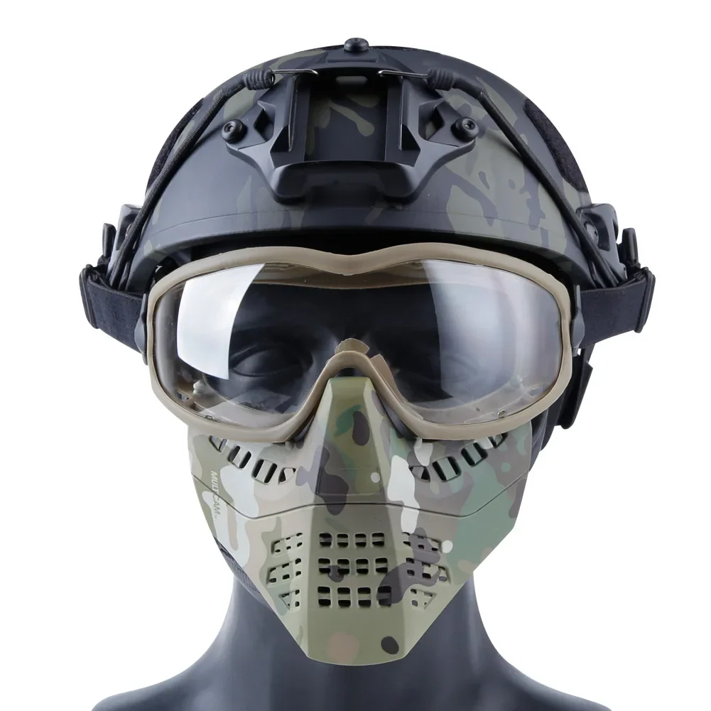 Paintball Airsoft Masker Ant Vorm Masker En Goggle Met Helm Connector Beschermingsmiddelen Tractical Maskers