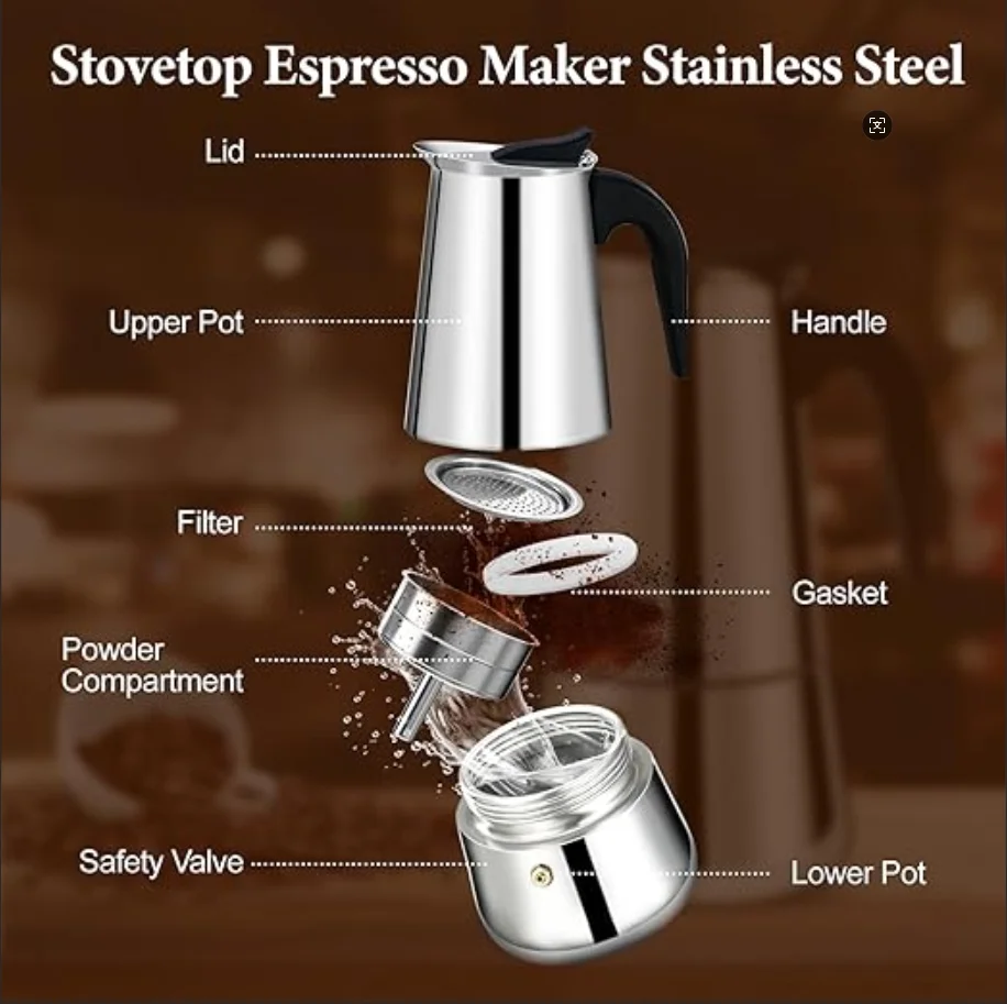 Кофеварка Мока из нержавеющей  – обзор и цена Home Office Moka