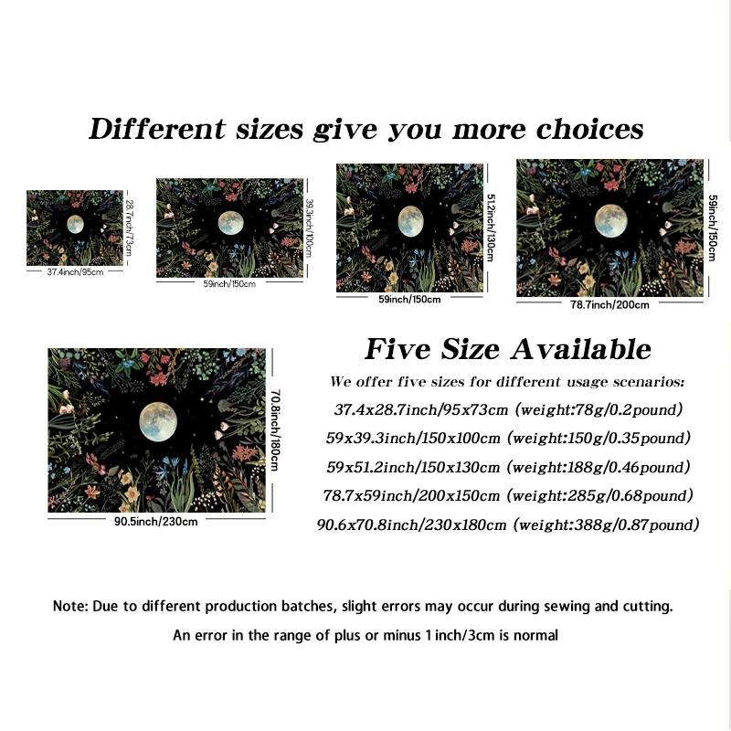 Tapestry for Bedroom Tapestry Clearance Moonlight Garden Tapestry Colorful Plant Tapestry