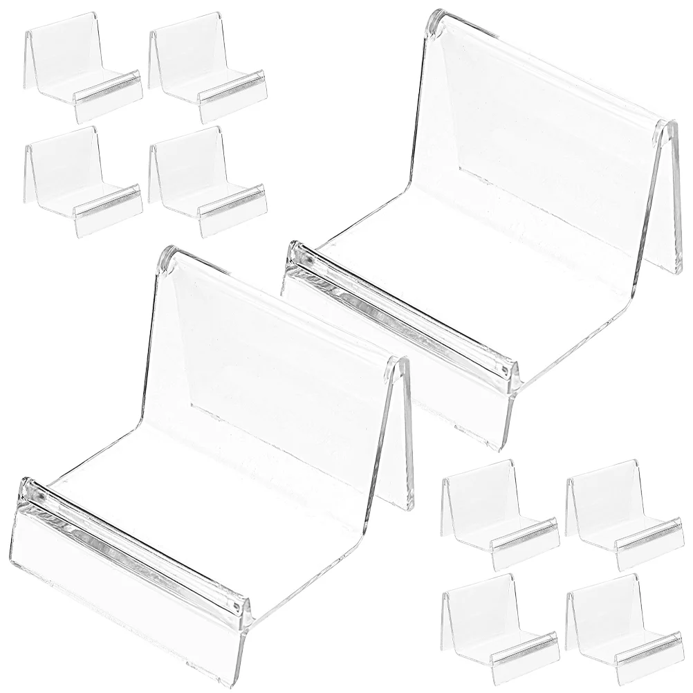 

10 Pcs Desktop Shelf Transparent Display Stand Rack Retail Store Wallet Holder Office