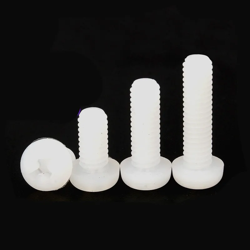 200Pcs/set M2 M2.5 M3 M4 Black/White Hex Nylon Standoff Spacer Column Flat Head Nylon Plastic Spacing Screws Nuts