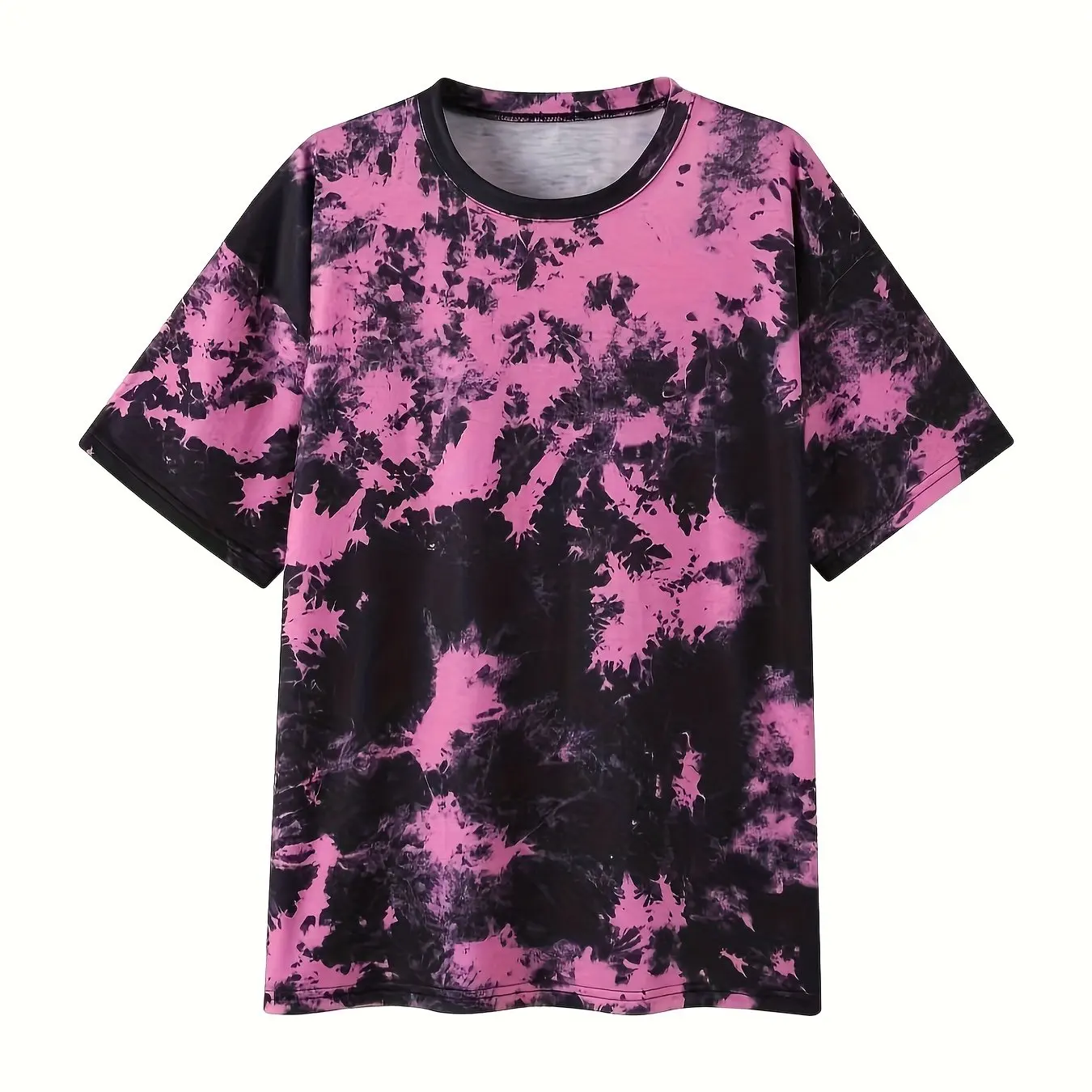 Fashion New Style Fashion Tie Dye Pattern Men\'s Loose Short Sleeve Crew Neck T-shirt Summer Outdoor Casual Comfort Loose T-Shirt