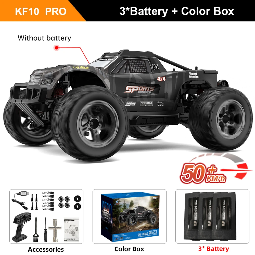 Teeggi KF10 MAX 1/10 4WD 3S High Speed RC Off-road auto 60KM/H Borstelloze motor 2S KF10PRO RC Truck Drift Raceauto's Speelgoed voor cadeau