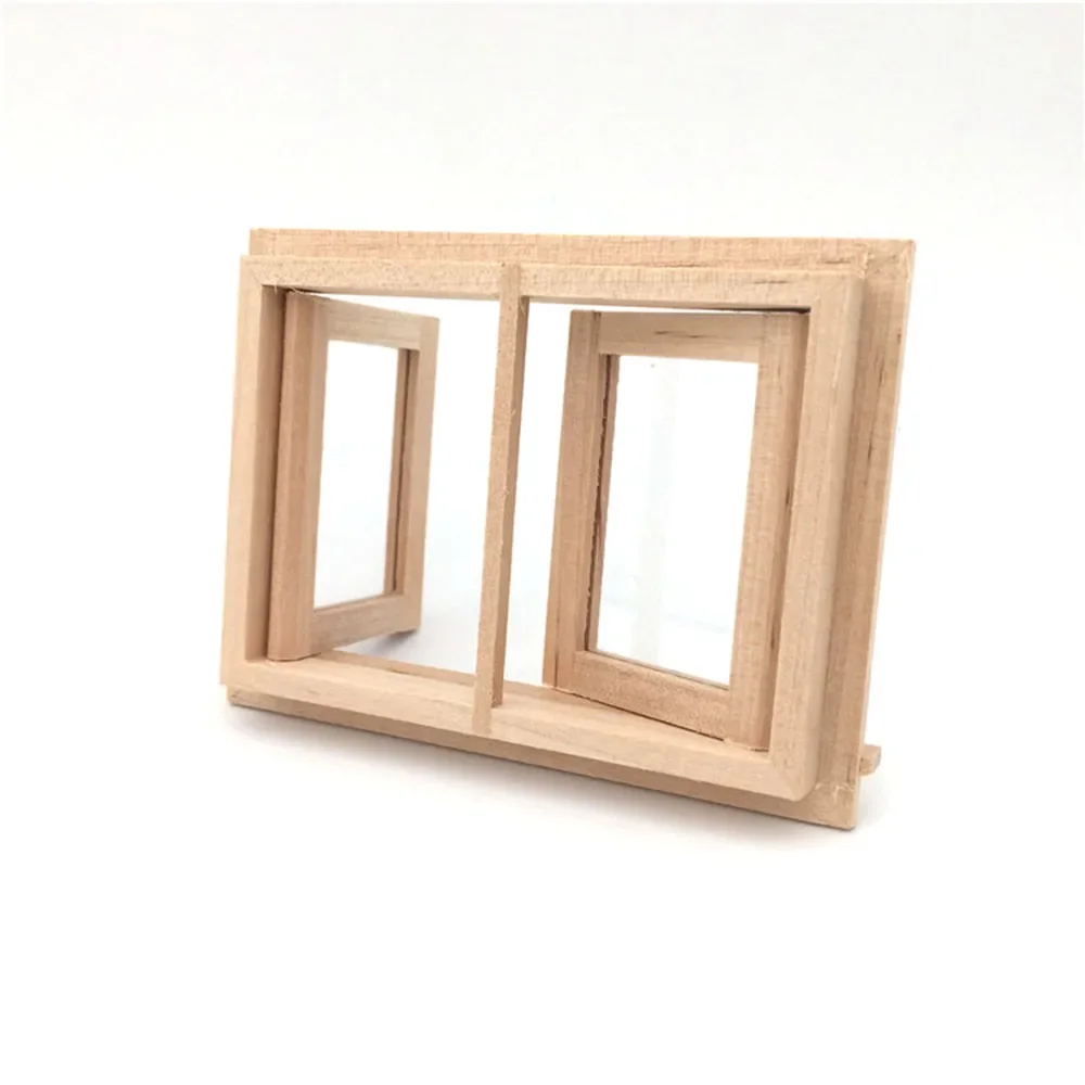 1/12 Dollhouse Miniature Wooden Window Mini Furniture Model Toys for Doll House Accessories  Decoration