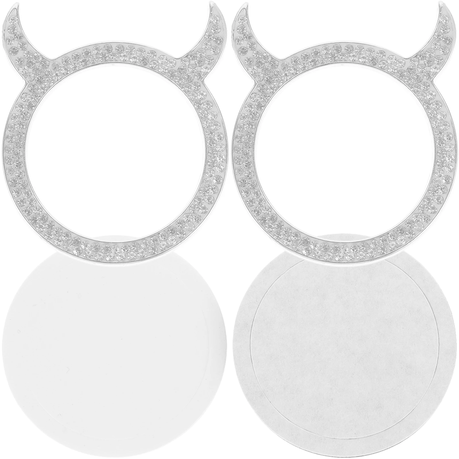 

2 Pcs Pink Car Start Button Cover Rhinestone Bling Zinc Alloy Ignition Decorative Ring For Auto Accessories Interior Stylish