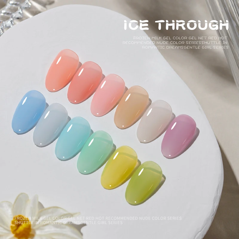 Verhéritage à ongles gel transparent, 12 couleurs, rose, bleu, translucide, soak off UV, kit pour salon, maison