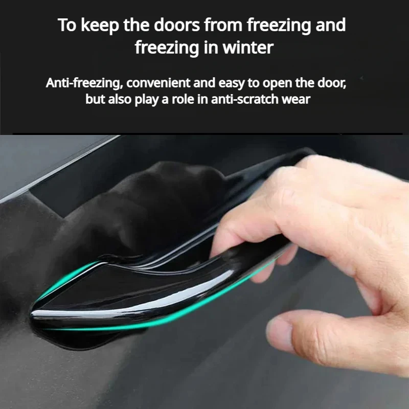 4pcs Door Handles For Tesla Model Y 3 2024-2019 Long Service Life Antifreeze Anti Frost Multiple Colors Car Exterior Accessories