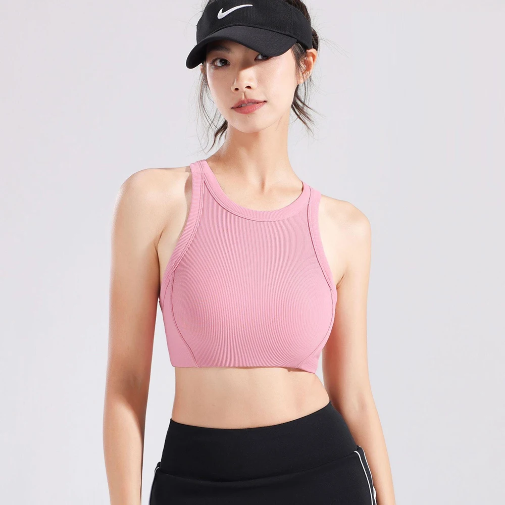 

Yoga Crop Tops Sports Bras Womans Clothing Fitness Cropped Top With Chest Pad Active Wear Underwear Workout Roupa Mujer Feminina