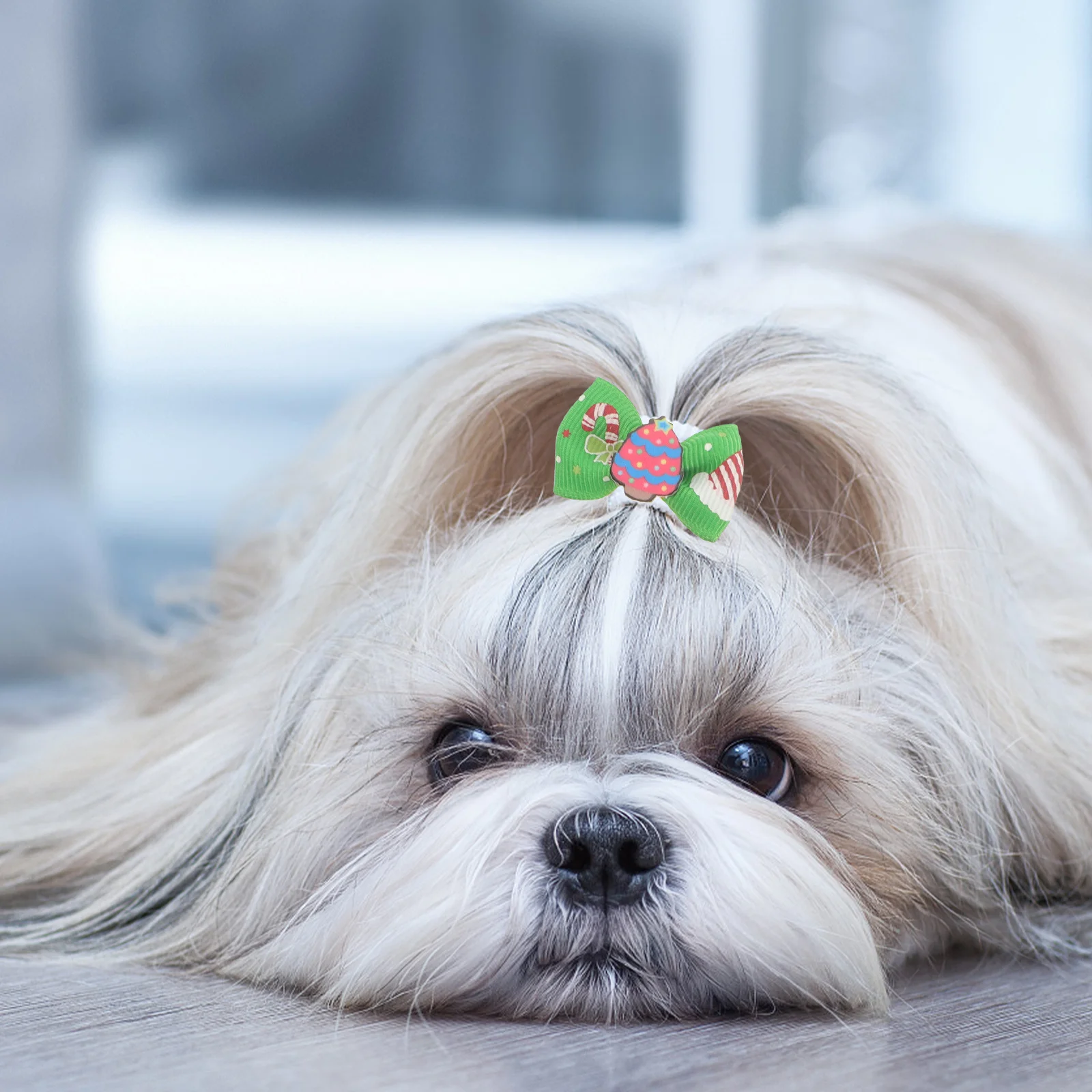 

30pcs Pet Tie Christmas Design Cloth Hair Ring For Dogs Puppy Elastic Hair Rope Holders Dog Accessories Mix Style