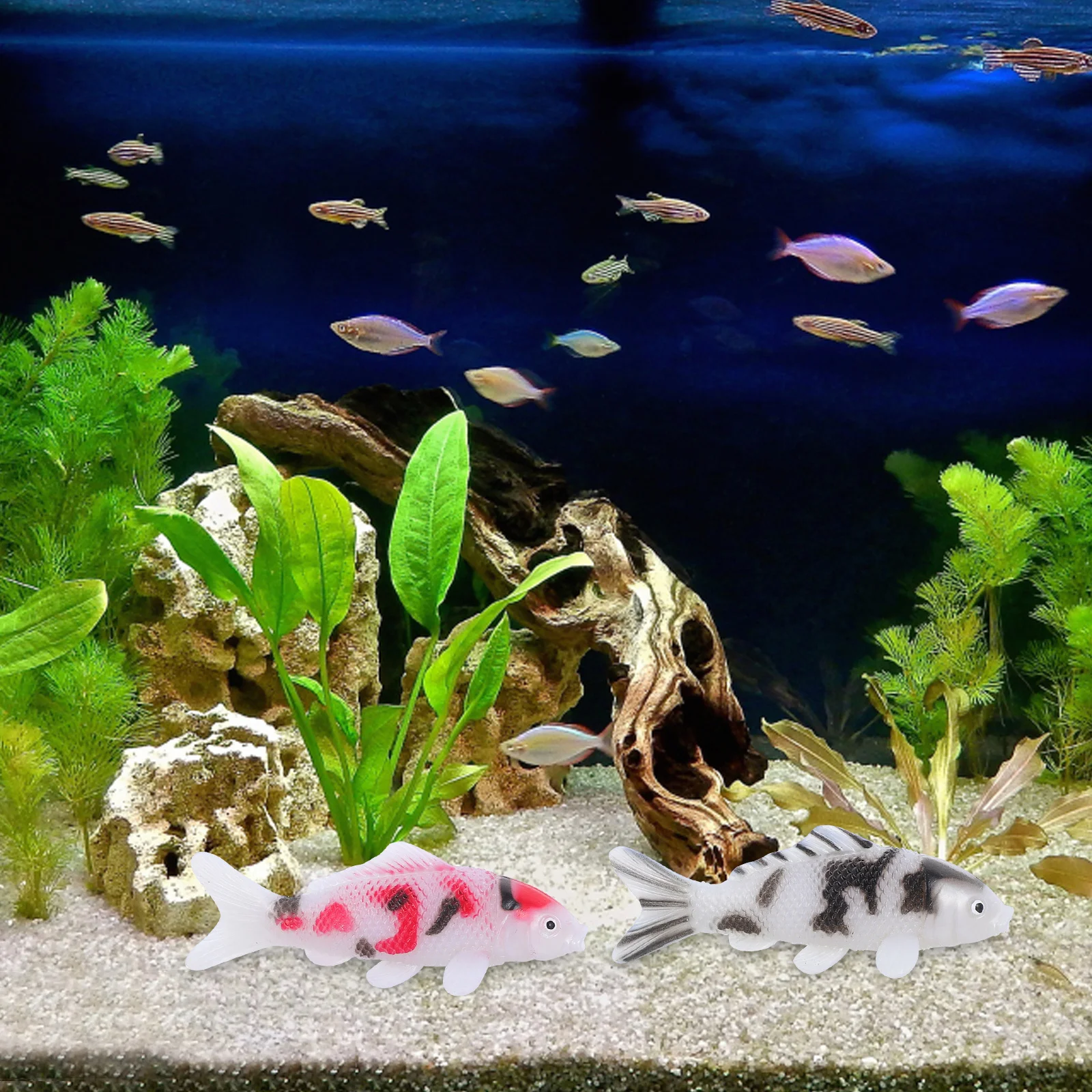 

3pcs Mini Koi Figurines Realistic Artificial Aquarium Decor For Fish Tank Desktop Bookshelf Floating Pond Decoration Simulation