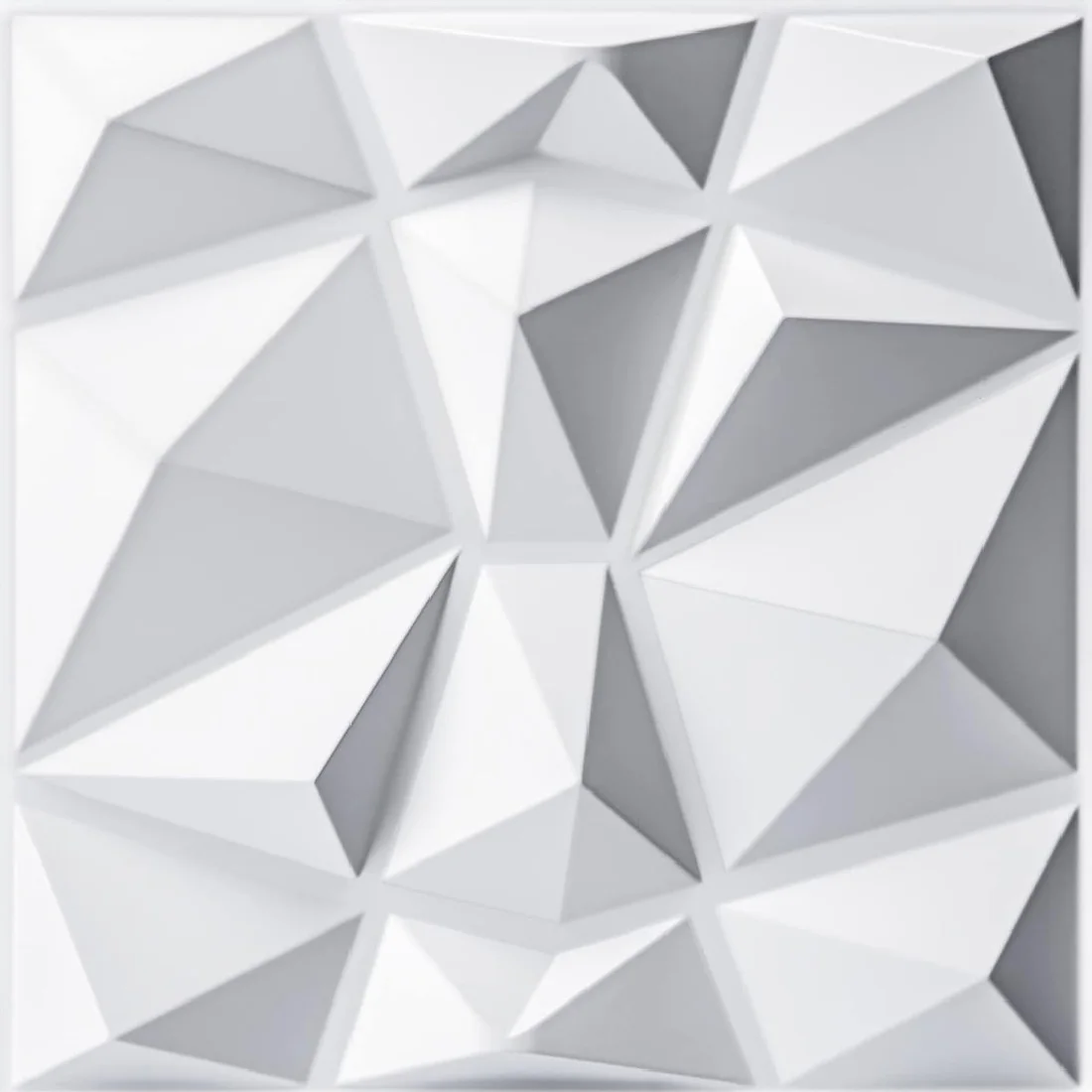 10pcs Diamond Design Decorated 3D Wallpanel, 30cmx30cm Matte White/Black, Diy Home Decoration Wallboard