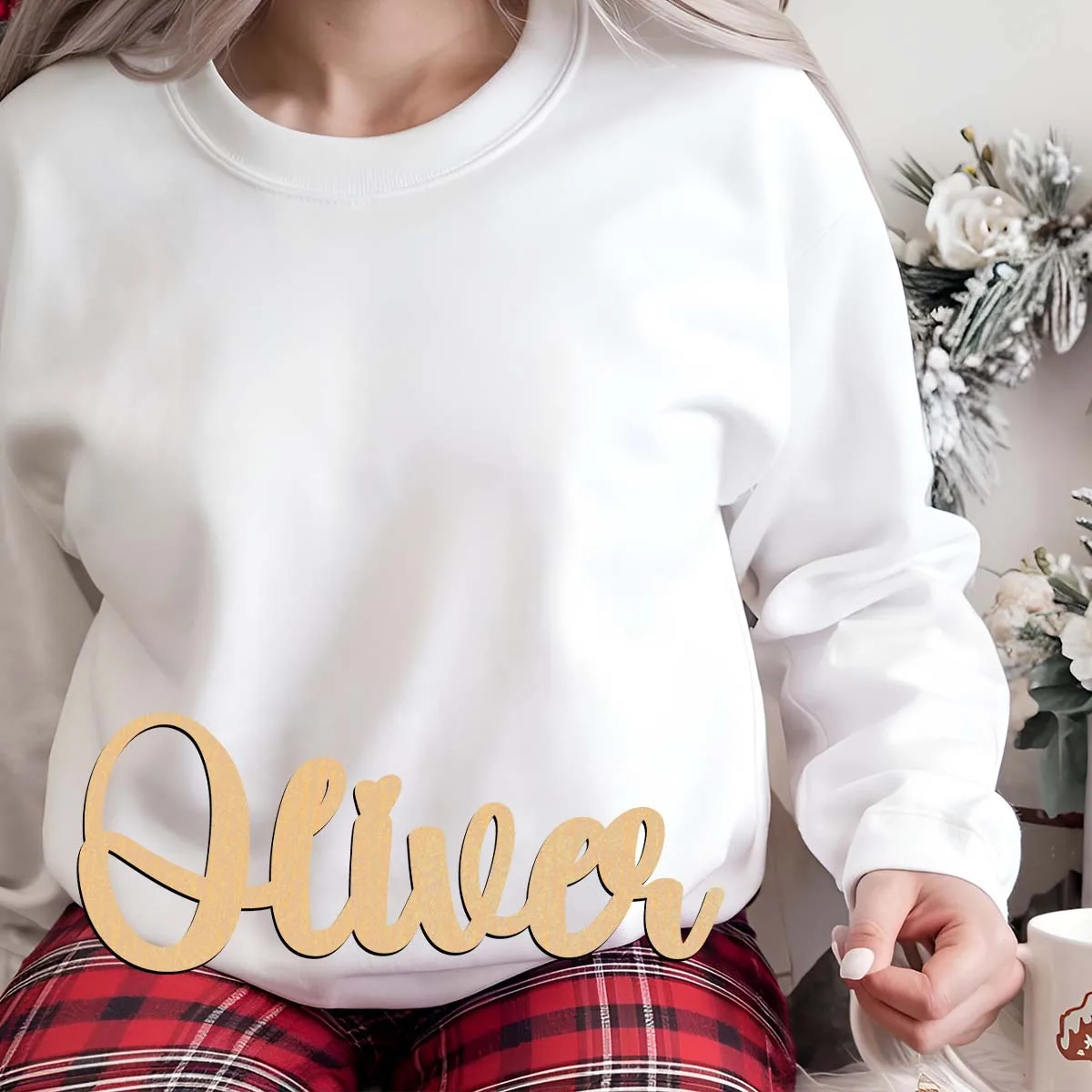 1pc Cartoon Oliver example Customized Name Laser-Cut Sign Wood Material Wooden Decor Vertical Orientation Door Hanging Decor