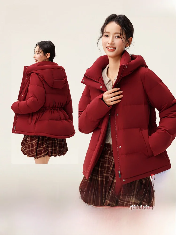 

Новая женская пуховая куртка Snowy Flight 2026 Spring с капюшоном, утепленная, универсальная, модная, теплая, повседневная, для активного отдыха