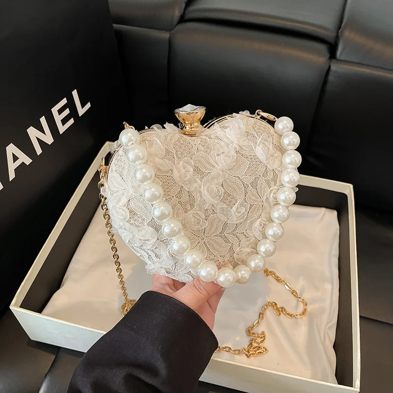 

Женская вечерняя сумка с цветком розы и цепочкой, элегантная сумка для ужина с розой, сумка на плечо с цветком розы, свадебный выпускной