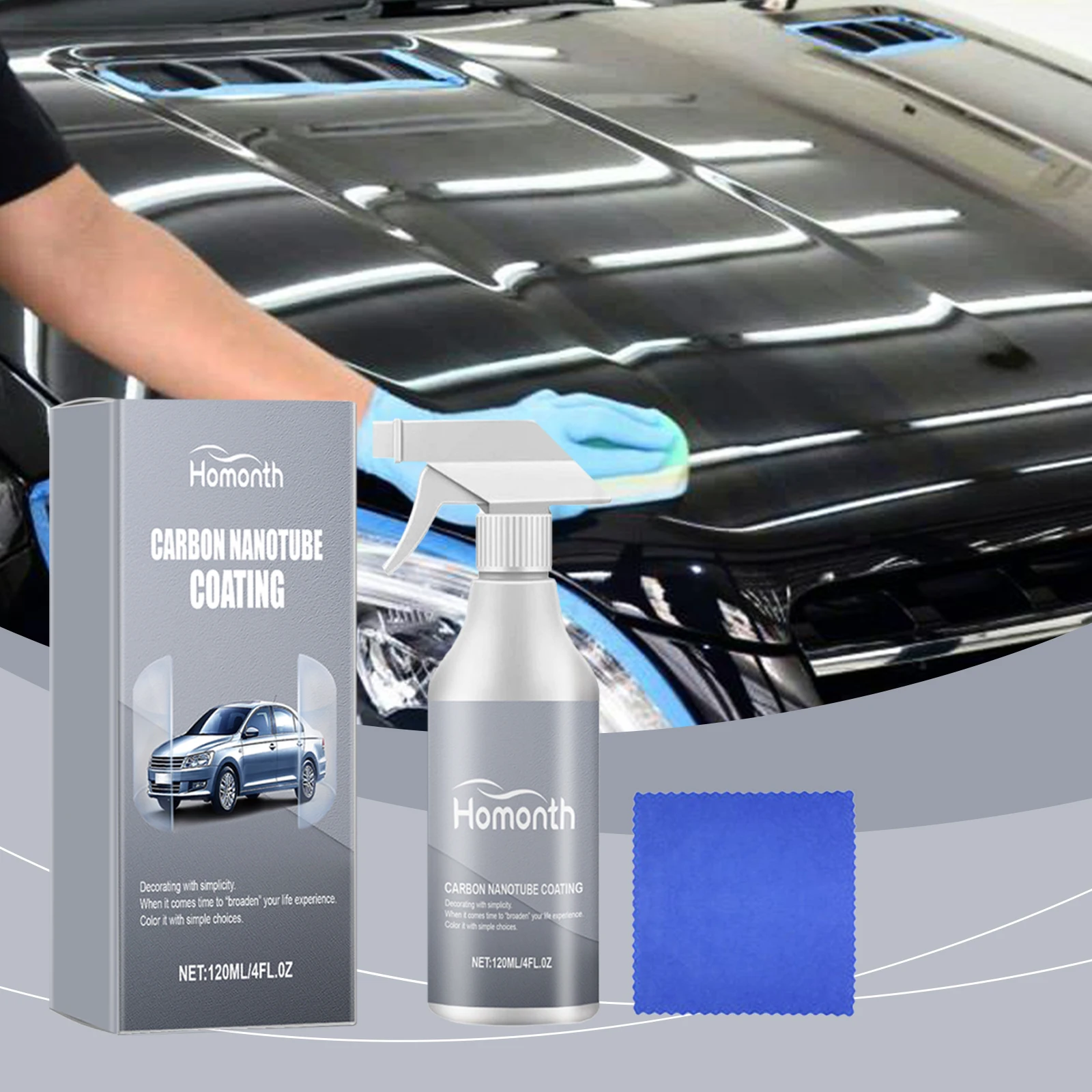 

Homonth 120ml Car Paint Coating Agent Paint Maintenance Plating Car Nano Coating Agent Spray Crystal Wax Paint Spray For Vehicle