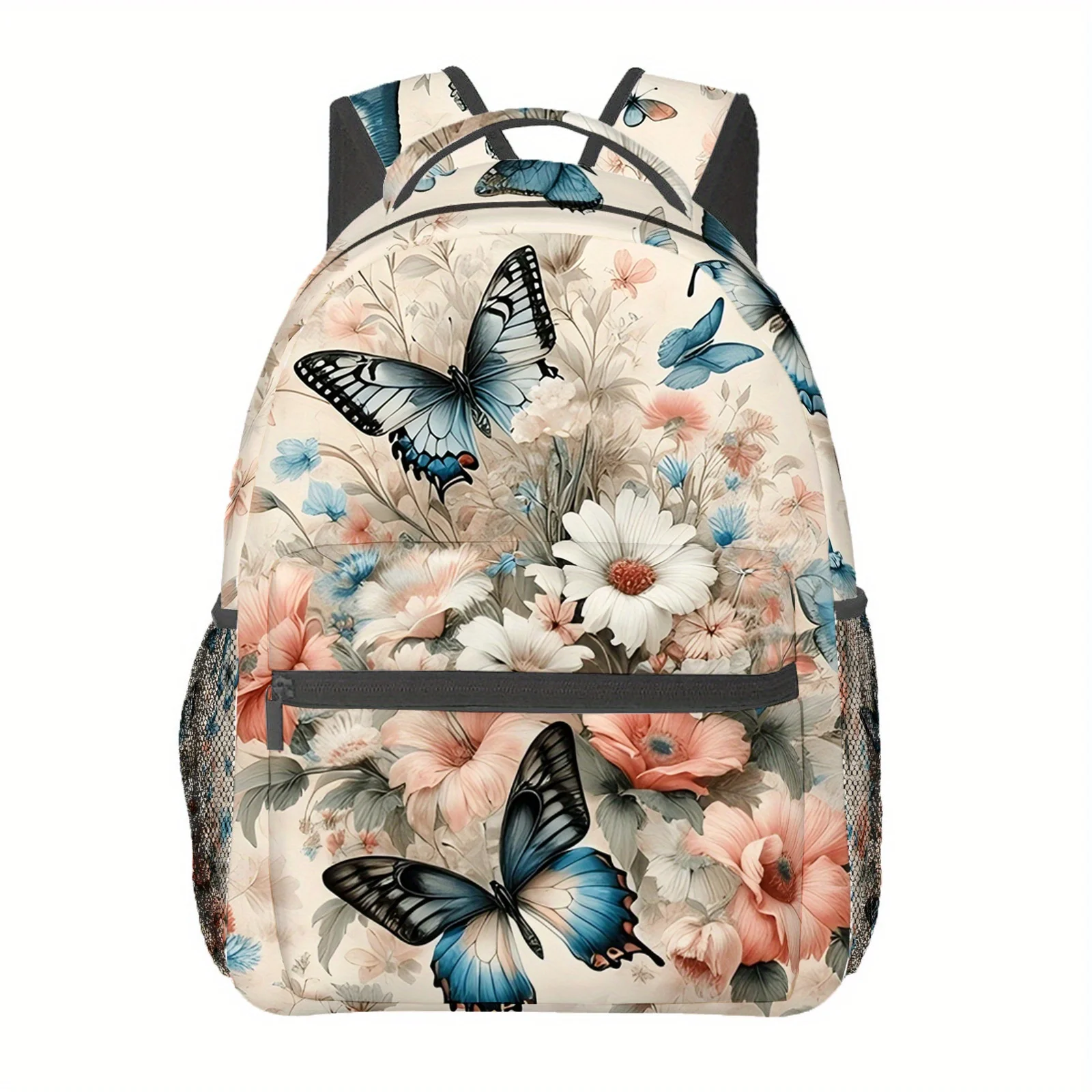 Bohemian Floral Butterfly Backpack Lightweight Travel with Adjustable Straps Bookbag Suitable for College Gifts