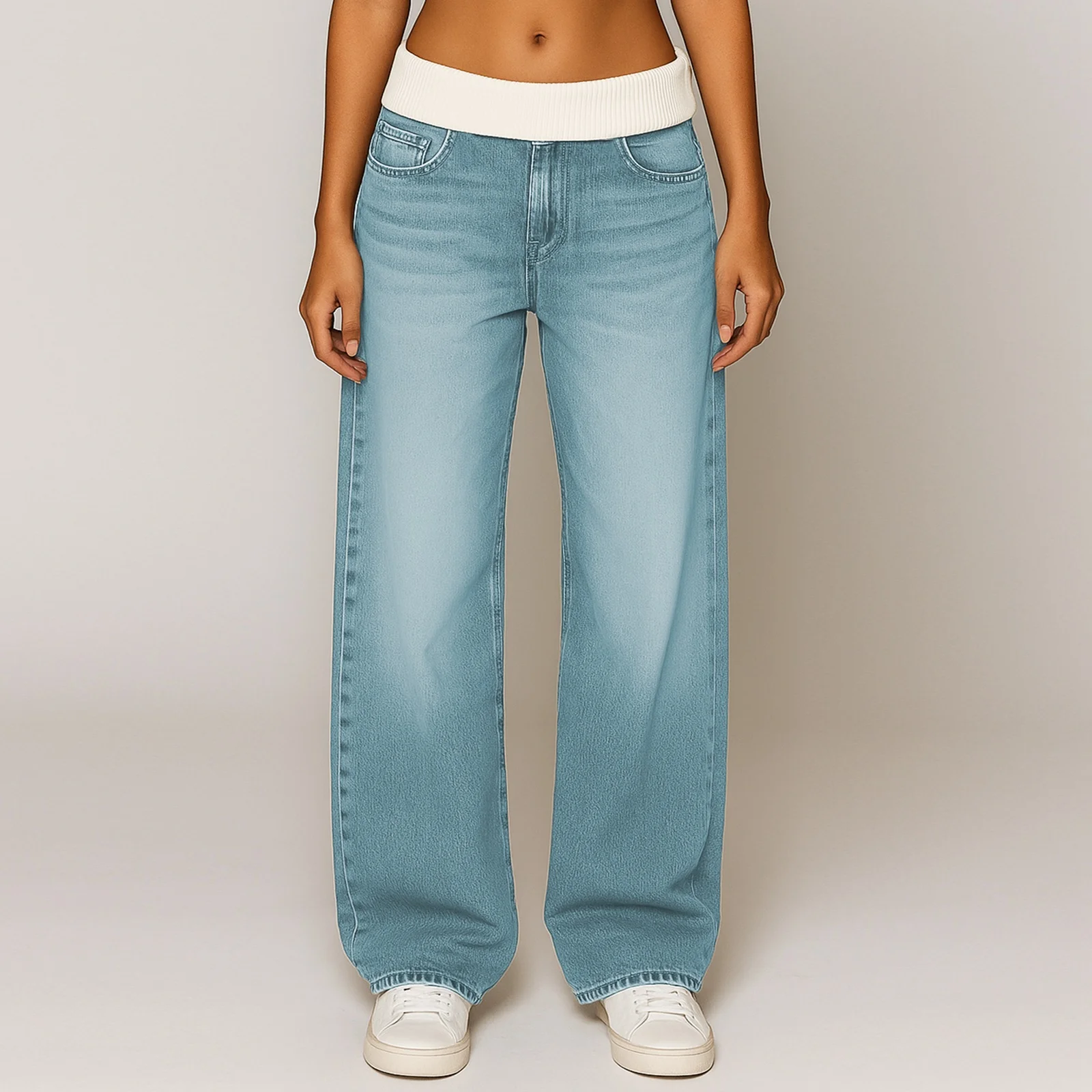 Y2K Hip-hop Nähte Mode Retro Jeans Weiblichen Koreanischen Stil Casual Einfache Ätherisches Breite bein Hosen Lose Overalls für mädchen