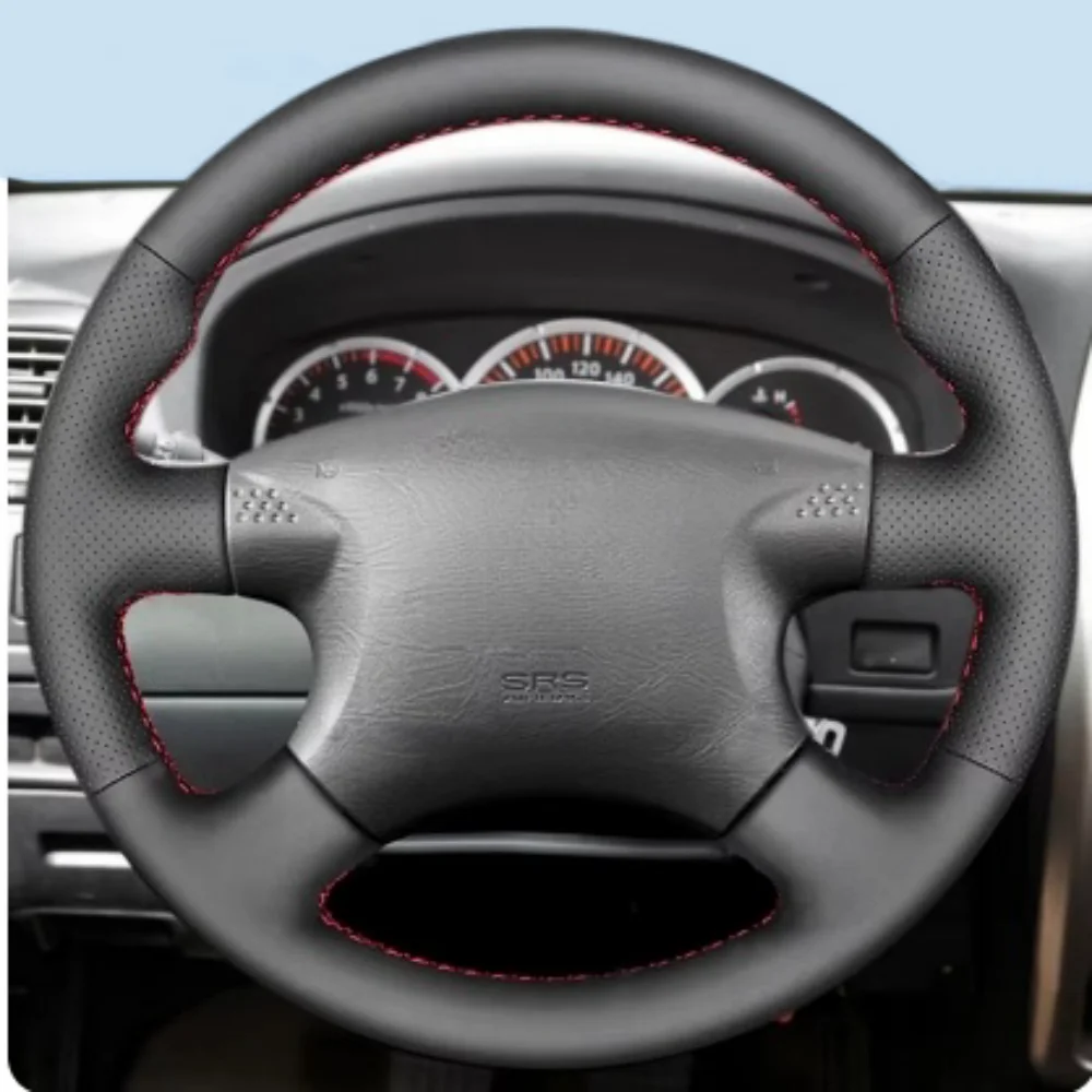 Black Car Steering Wheel Cover DIY Microfiber Leather For Nissan Almera N16 X-Trail T30 Primera P12 Terrano Auto Accessories