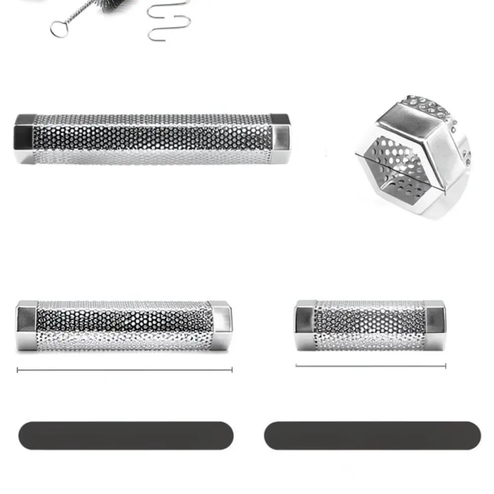 Stainless Steel Smoker Tube For Bbq Grill Outdoor Cooking Tools Mesh Pellet Box Durable Meat Smoker Accessory Set
