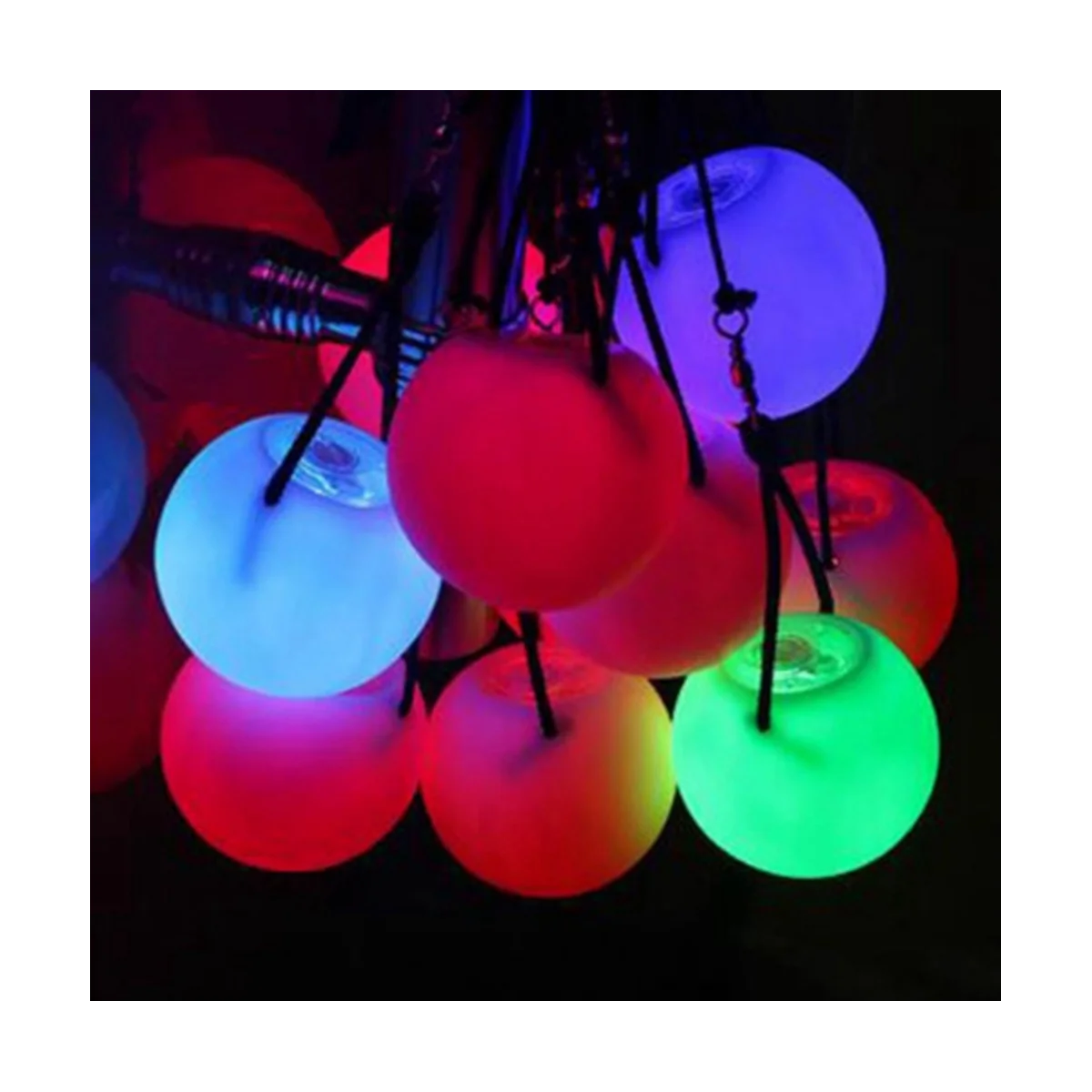 2 ชิ้น LED Poi Balls Glow Poi Balls LED เรืองแสงของเล่น Strobe Spinning Ball สําหรับเด็กผู้ใหญ่