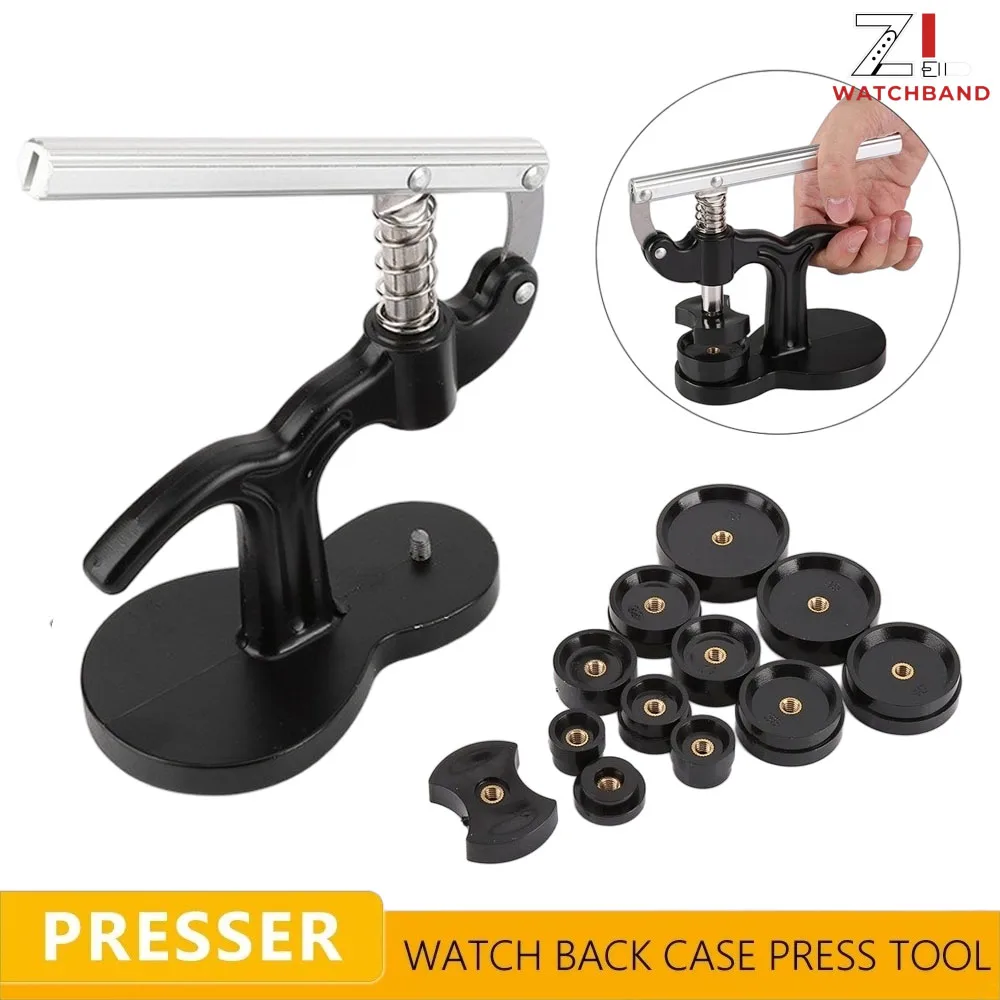 Professional Watch Back Case Press Tool For Close Watches With 12 Mould Sizes Back Cover Press Watch Presser Repair Tools kit