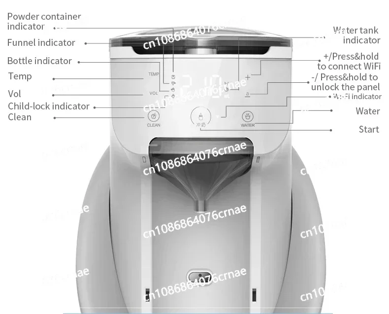 Automatic Smart Formula Milk Maker,Baby Bottle Machine,Baby Formula Milk Dispenser with Wifi APP Control mesh