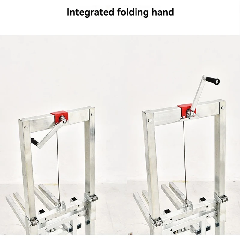 60Kg Adjustable Hand Cart Loading Artifact Lifting Handling Stacker Forklift Lift Portable Folding Retractable Trolley