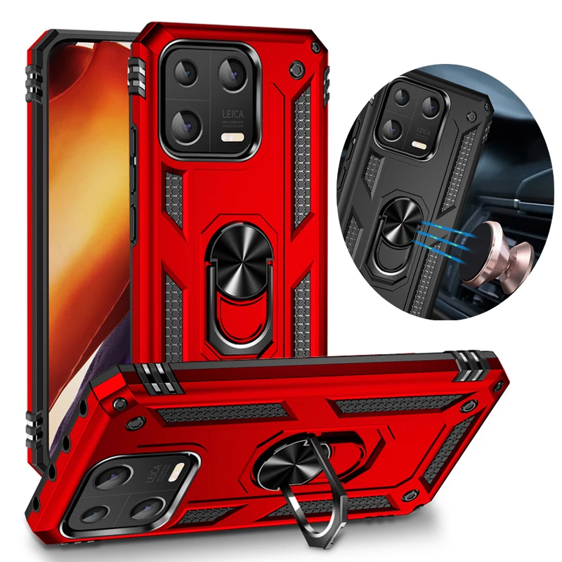 Armor Rugged Military Shockproof Magnet Car Holder Ring Back Cover For XiaoMi Mi 14 Mi 13T Pro Mi 13 Pro Phone Case Phone Shell