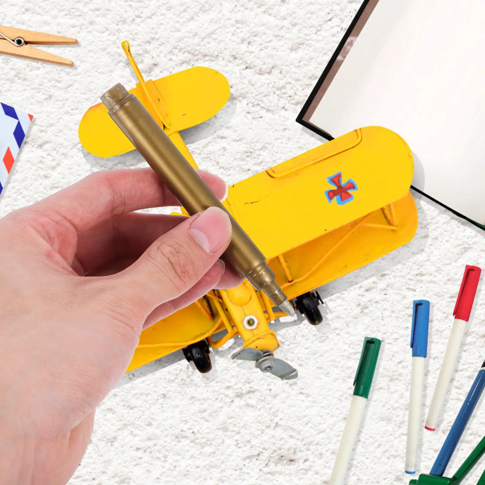 

6Pcs PP Paint Markers for Precise Application on Glass Jars Canvas Bags and More Wine Glass Markers Washable Paint Pen